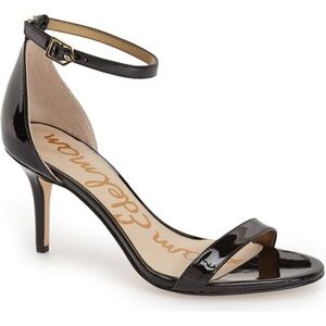 Sam Edelman Patti Black Patent Ankle Strap Heels Size 8